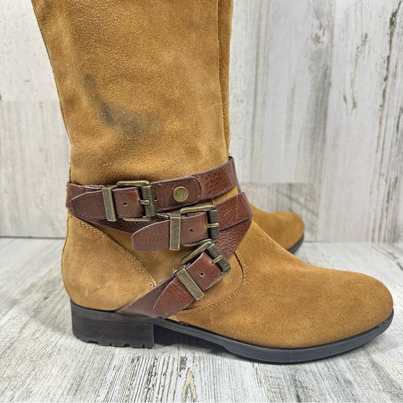 Marc Fisher Noreene Cognac Suede Knee-High Boots with Buckle Detail #819 - Picture 5 of 13